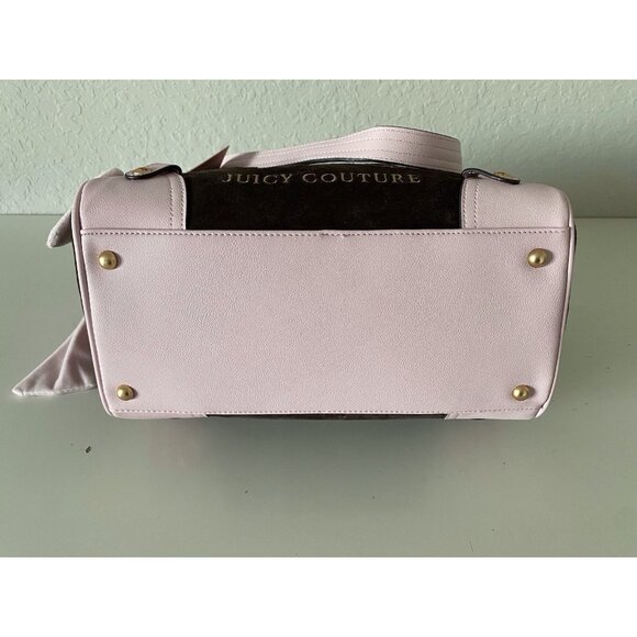 Juicy Couture Classic Juicy Lover Daydreamer Tote Bag Chocolate Pink Velour NEW - Picture 13 of 16